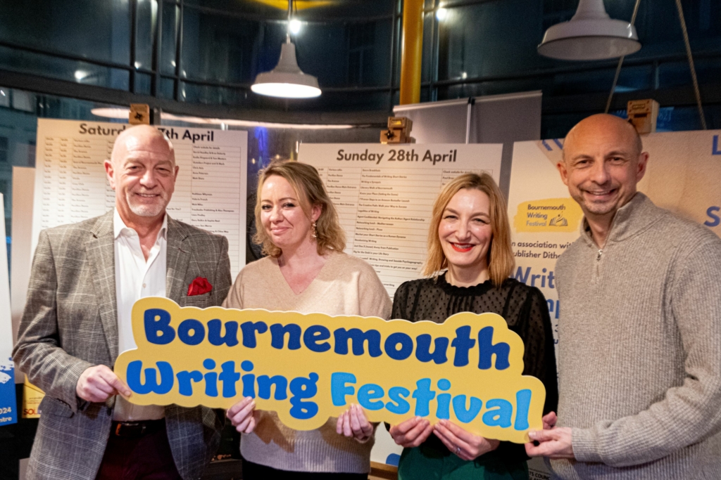 Paul Kinvig, COO of Bournemouth Town Centre BID, author Lorna Child, author Kathleen Whyman and media lawyer Luke English